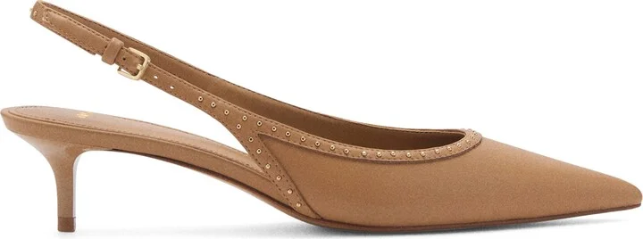 Stud Pointed Toe Kitten Heel Slingback Pump - Image 2