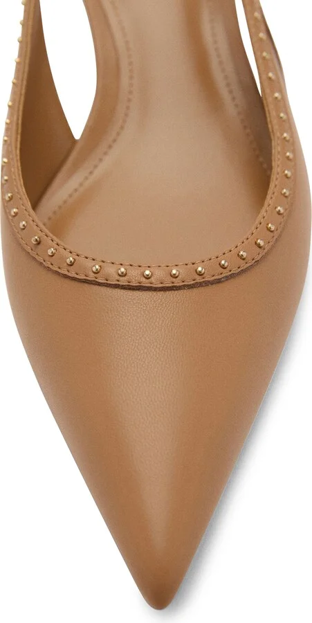 Stud Pointed Toe Kitten Heel Slingback Pump - Image 3