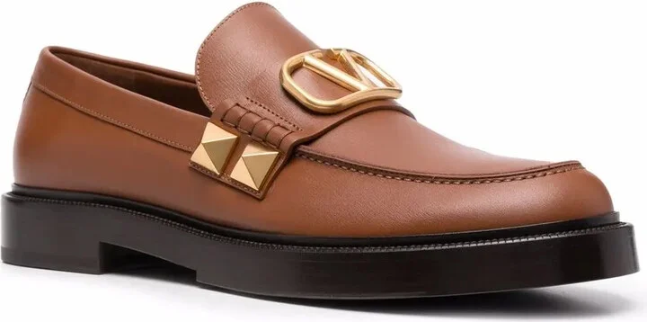 Stud Sign leather loafers - Image 2
