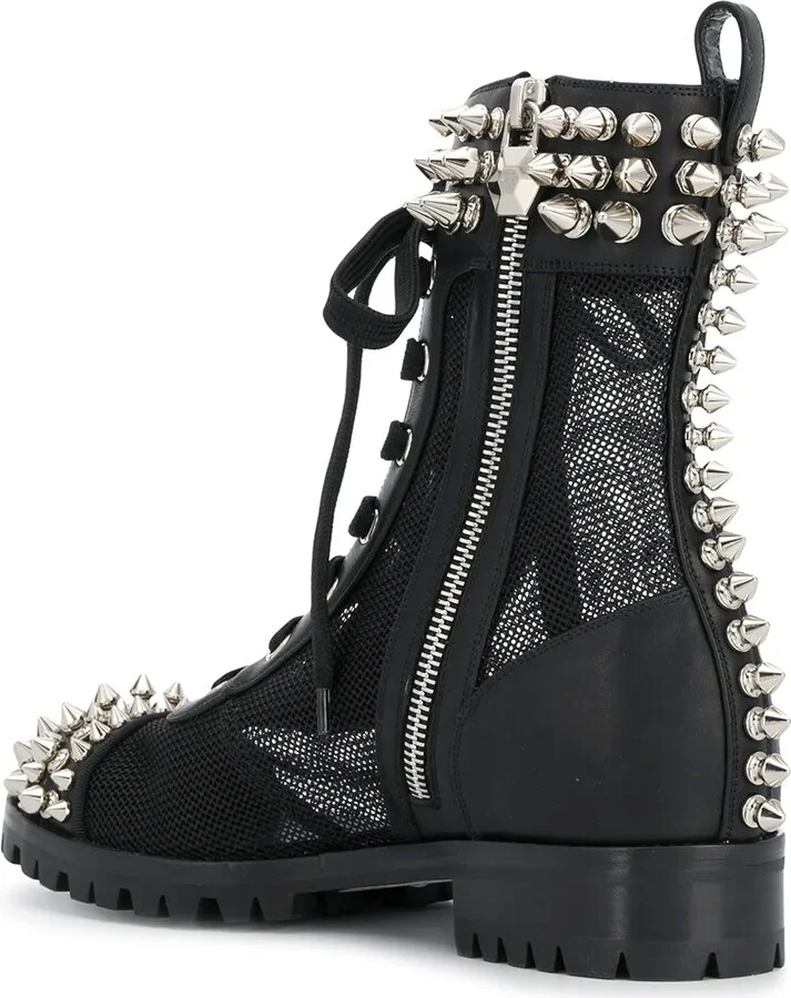 Studded 35mm Lace-Up Boots - Image 3