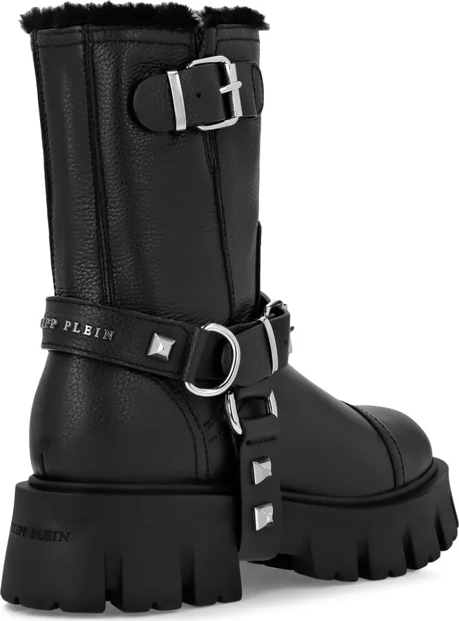 Studded Ankle Leather Boots - Image 3