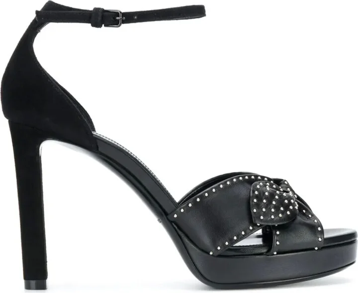 Studded Bow Leather Sandals