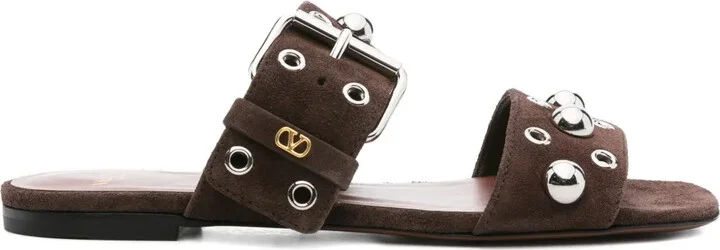 Studded Buckle Flats