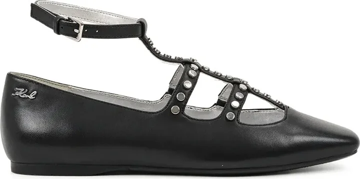 Studded Caged Ballet Flats