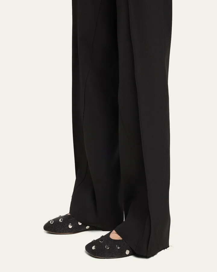 Studded Denim Ballerina Flats - Image 3