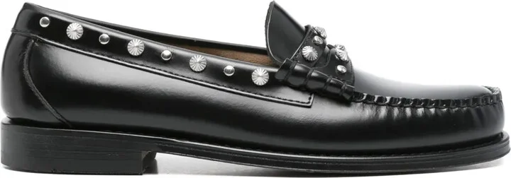 Studded-Detail Leather Loafers