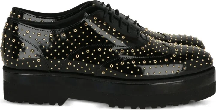 Studded-Detail Leather Shoes