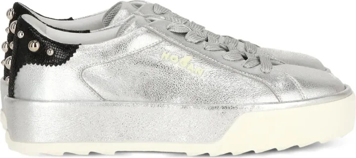 Studded-Detail Leather Sneakers