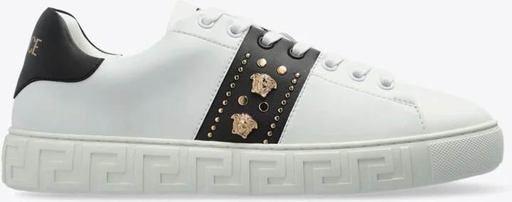 Studded Greca Low-Top Sneakers