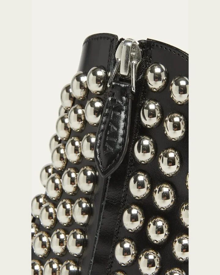 Studded Leather Ankle Booties - Image 2
