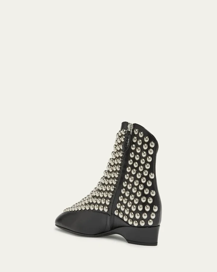 Studded Leather Ankle Booties - Image 3