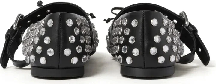 Studded Leather Ballerina Shoes - Image 3