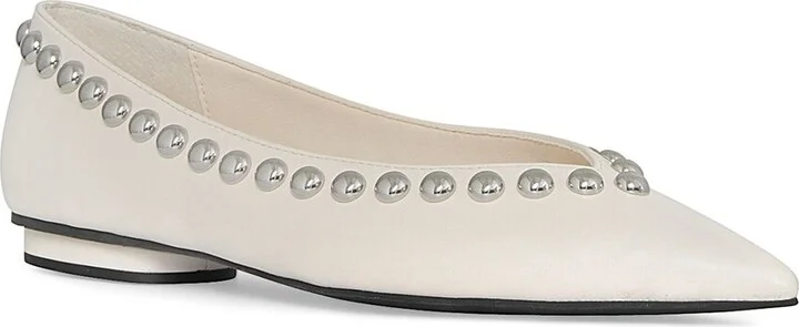 Studded Leather Ballet Flat