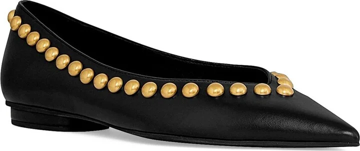 Studded Leather Ballet Flat