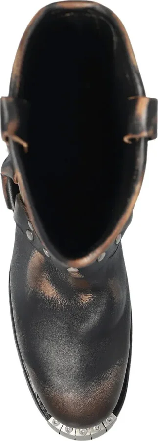 Studded Leather Biker Boots - Image 3