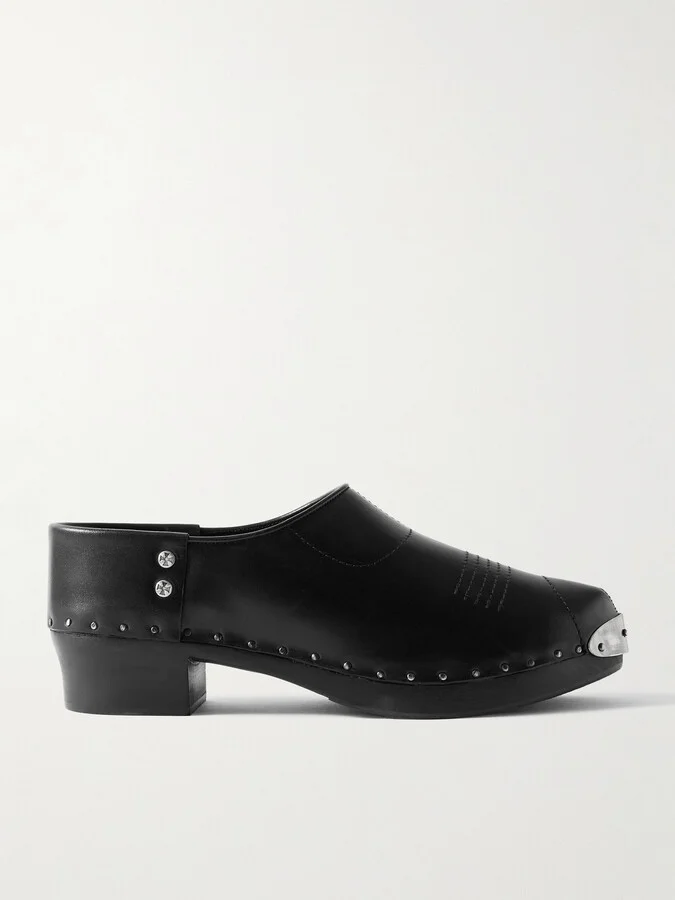 Studded Leather Clogs