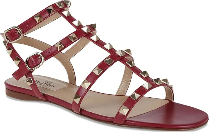 Studded Leather Flat Sandals - Image 2