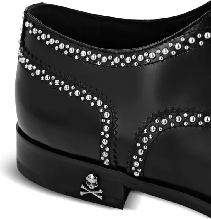 Studded Leather Lace-Up Shoes - Image 4