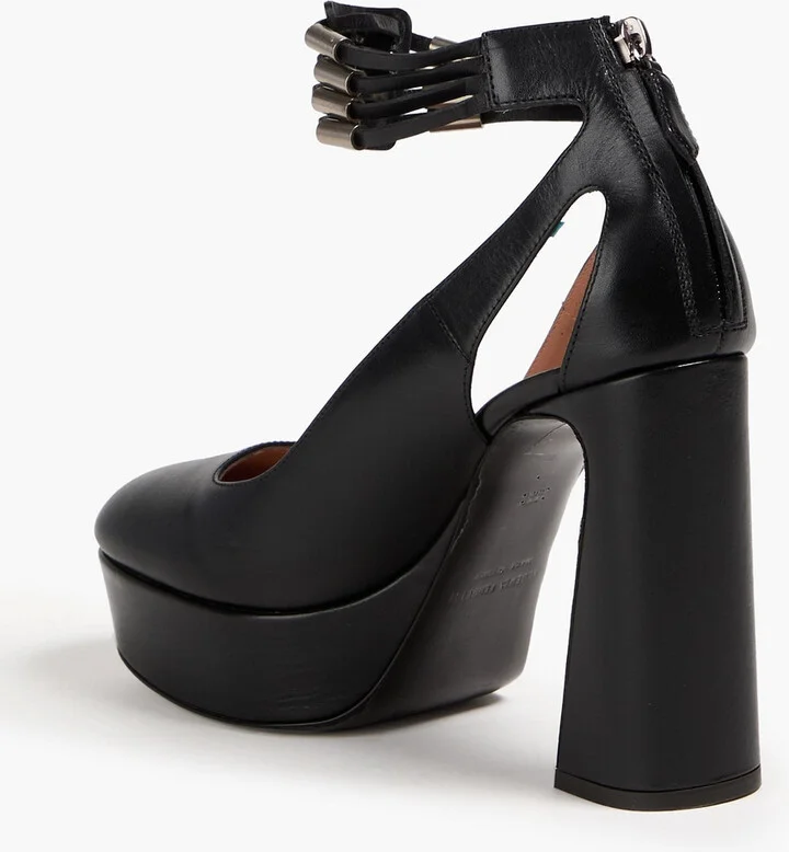 Studded leather platform pumps - Image 3