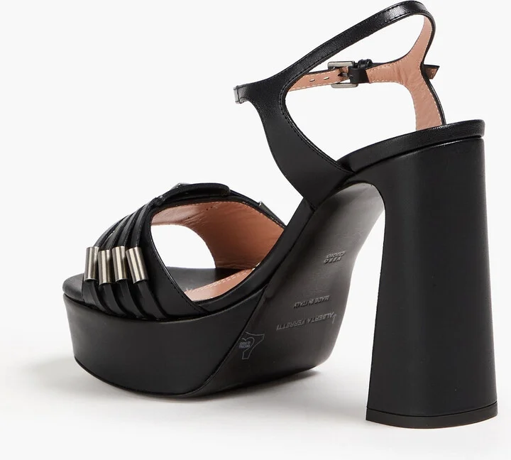 Studded leather platform sandals - Image 3