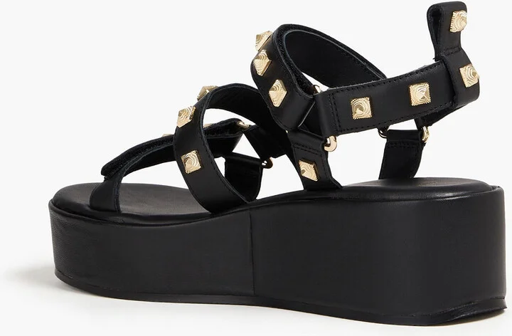 Studded leather platform sandals - Image 3