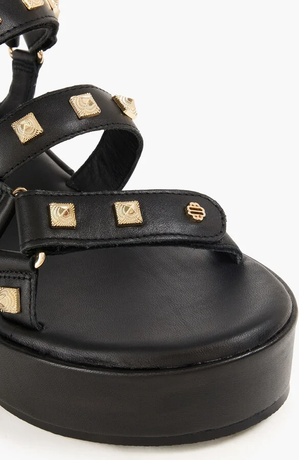 Studded leather platform sandals - Image 4