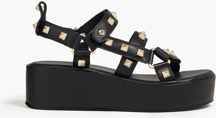 Studded leather platform sandals