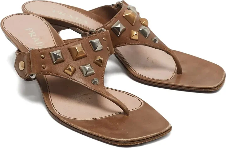 Studded Leather Sandals - Image 2