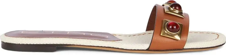 Studded Leather Slides