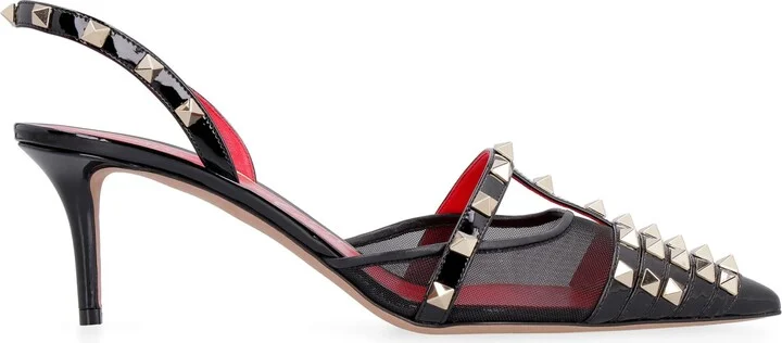 Studded Leather Slingbacks