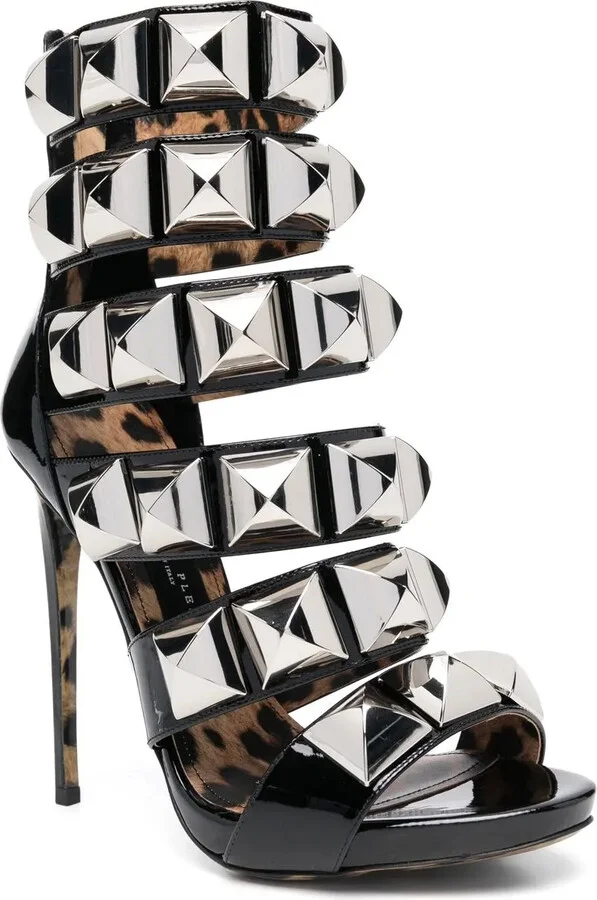 Studded Leopard-Print Sandals - Image 2