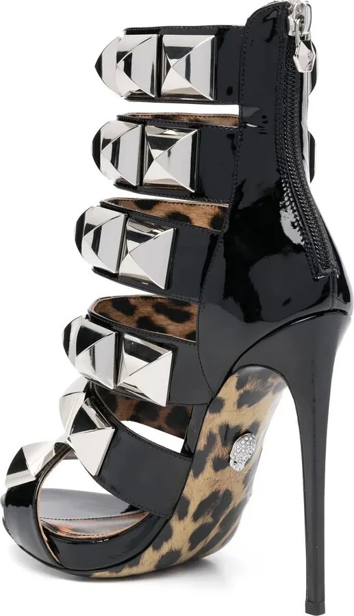 Studded Leopard-Print Sandals - Image 3