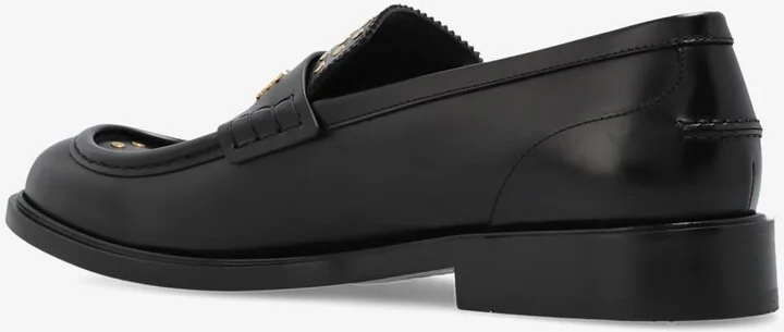 Studded Logo Leather Loafers - Image 2
