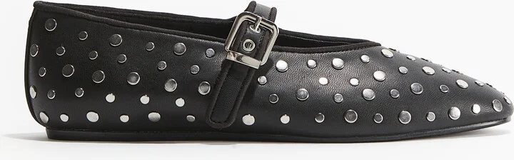 Studded Mary Jane Ballet Flats