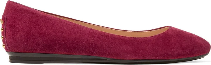Studded suede ballet flats