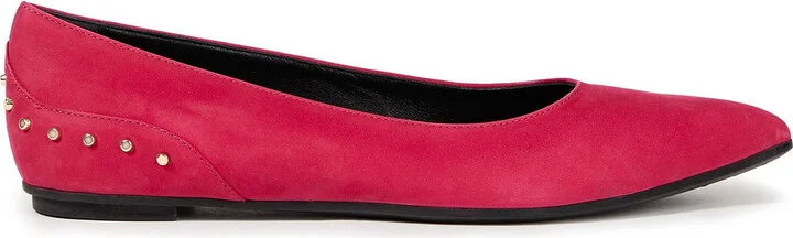 Studded suede point-toe flats