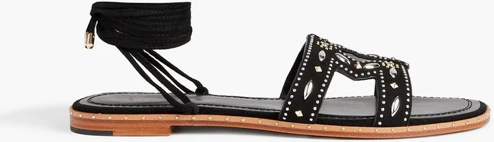 Studded suede sandals