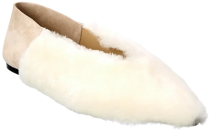 Studio Amelia Babouche Suede & Shearling Slipper