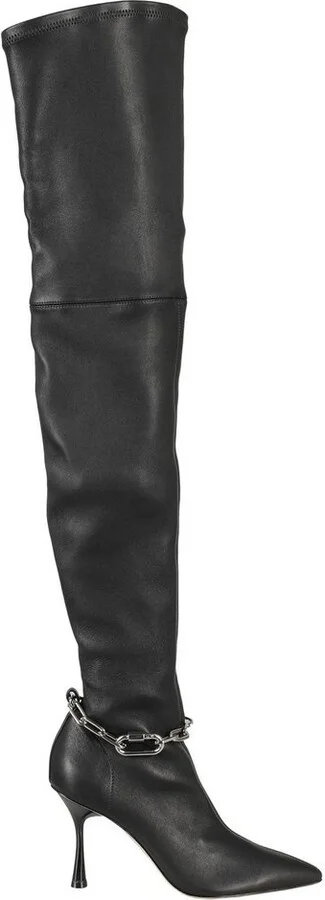 Studio Amelia Razor Chain-Link Thigh Boots