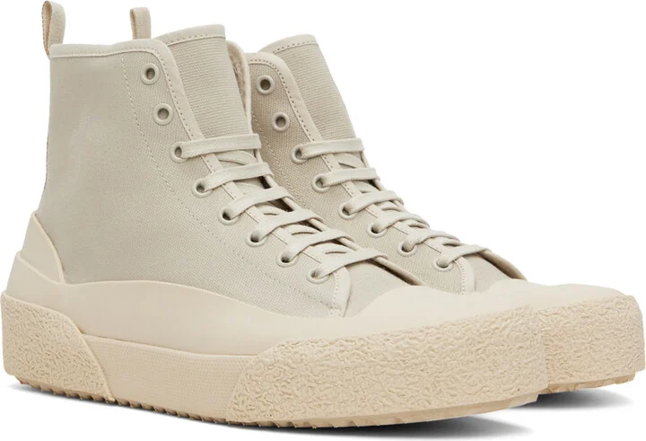 Studio Nicholson Beige Numbers Sneakers - Image 4