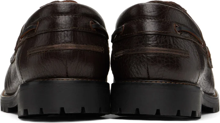 Studio Nicholson Brown Guston Boat Shoes - Image 2