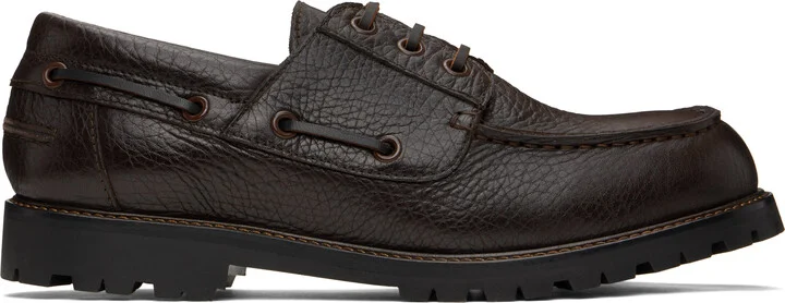 Studio Nicholson Brown Guston Boat Shoes