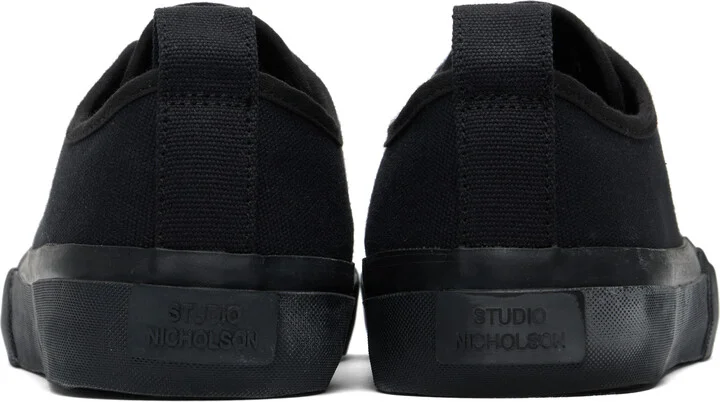 Studio Nicholson Navy Byrd Canvas Sneakers - Image 2
