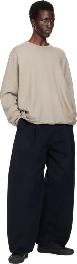 Studio Nicholson Navy Byrd Canvas Sneakers - Image 5