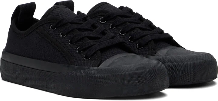 Studio Nicholson Navy Byrd Canvas Sneakers - Image 4