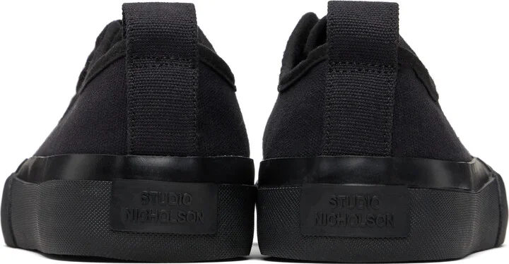 Studio Nicholson Navy Byrd Canvas Sneakers - Image 2