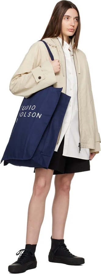 Studio Nicholson Navy Numbers Sneakers - Image 5