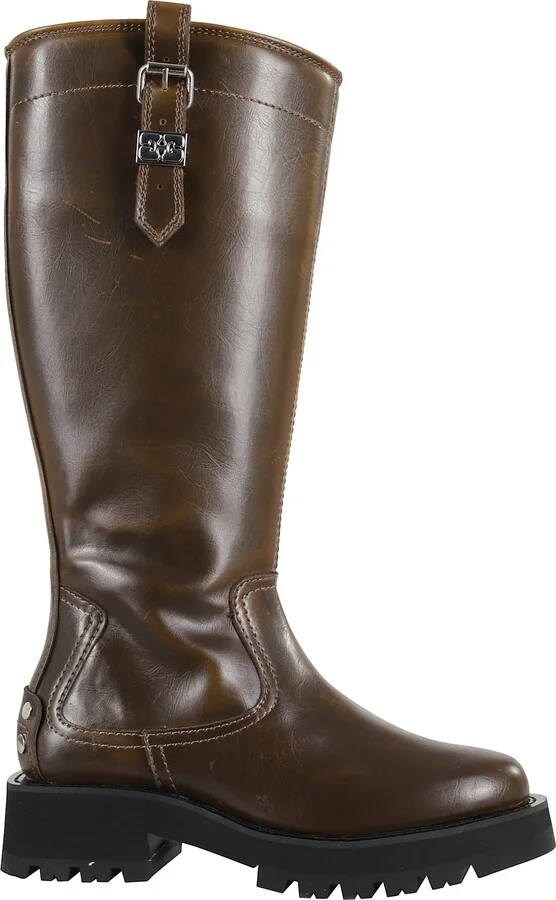 Studs High Boot Crinkle