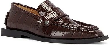 Studs Square Shiny Croco Loafer - Image 2