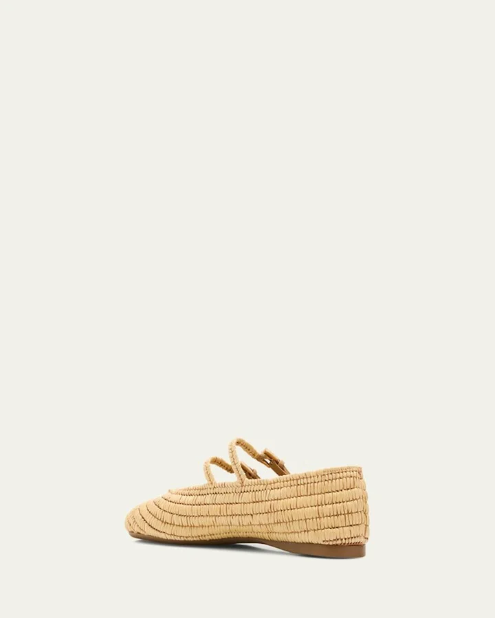 Stuoia Raffia Dual Mary Jane Ballerina Flats - Image 3